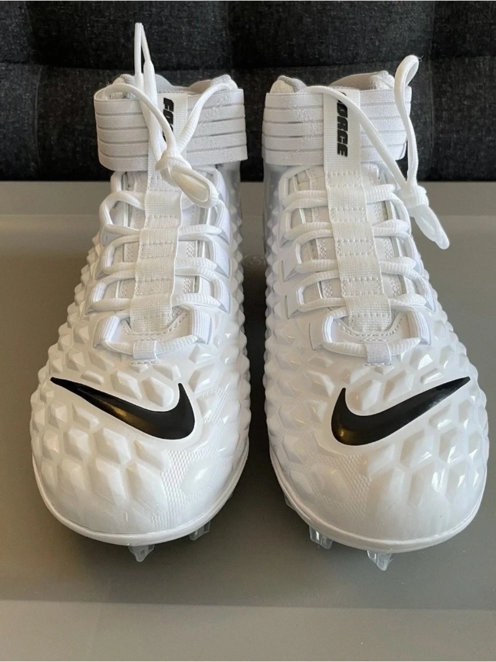 Nike Force Savage Pro 2 Mid White/Black Football Cleats Men's Sz 11 AH4000-100